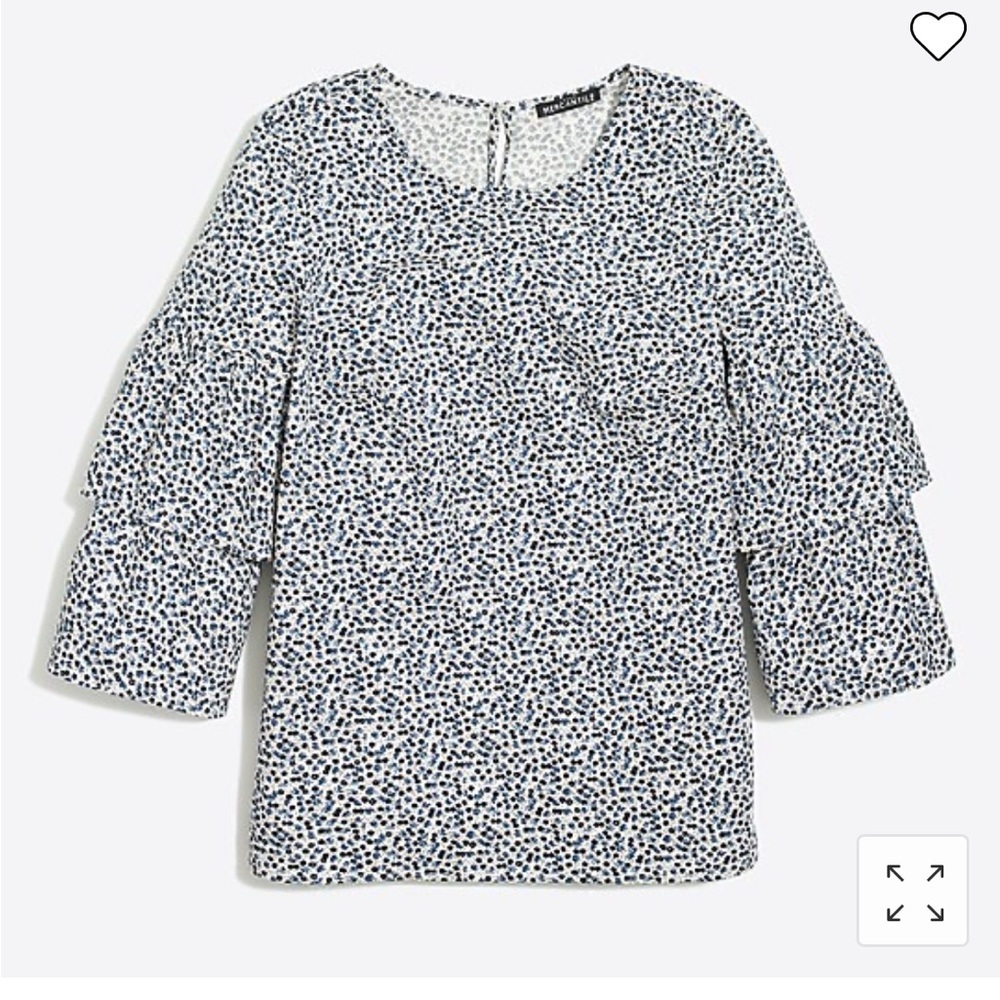 J. Crew Mercantile Printed Tiered Bell-Sleeve Top